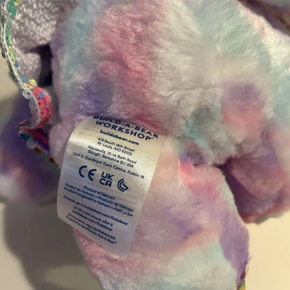 Build A Bear BAB Pastel Swirl Kitty Cat Plush‎  Meow Sound And Outfit/shoes